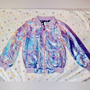 Lola and the boys 6 EUC sequin bomber jacket